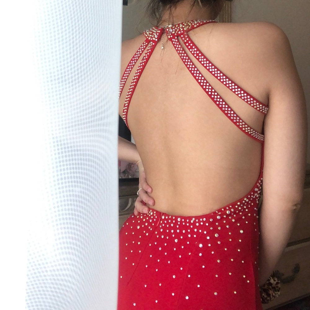 Prom Red Sequin Maxi Prom/ Homecoming Dress - Picture 4 of 4